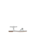 Gianvito Rossi Juno 05 Flat Sandals in Silver Nappa | Sandals