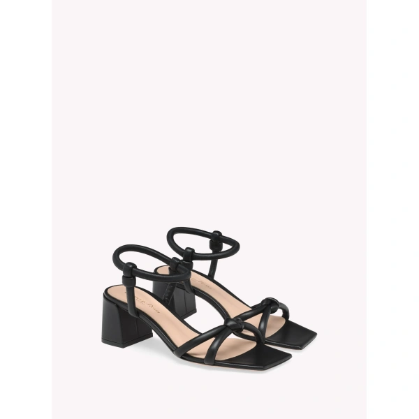 Gianvito Rossi Juno 55 Sandals in Black Nappa, view 2 | Sandals