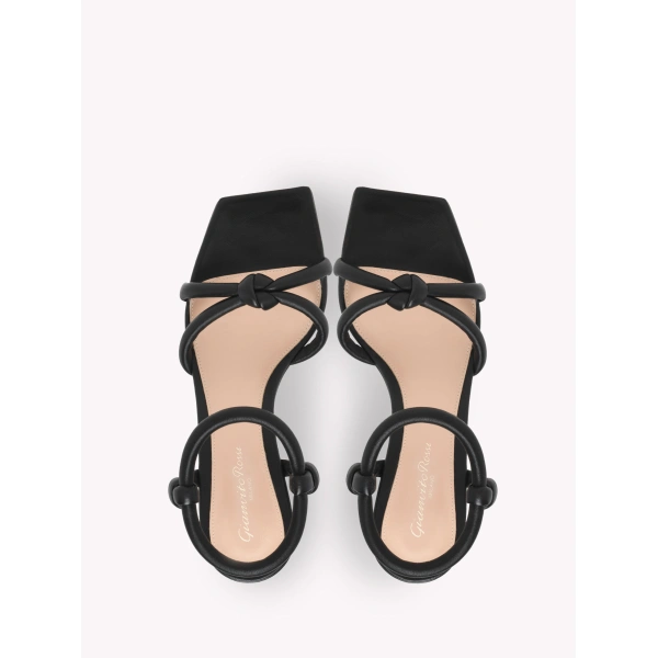 Gianvito Rossi Juno 55 Sandals in Black Nappa, view 3 | Sandals