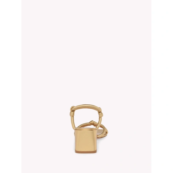 Gianvito Rossi Juno 55 Sandals in Gold Nappa, view 4 | Sandals