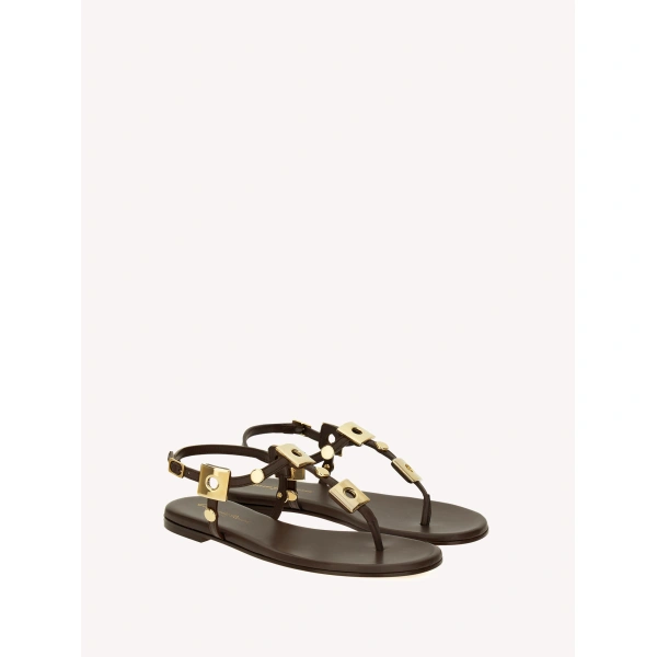 Gianvito Rossi Jupiter Flats in Mocha Nappa, view 2 | Flats