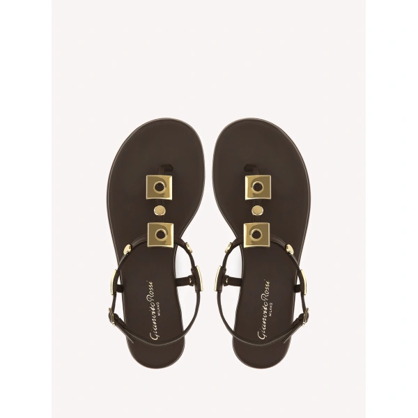 Gianvito Rossi Jupiter Flats in Mocha Nappa, view 3 | Flats
