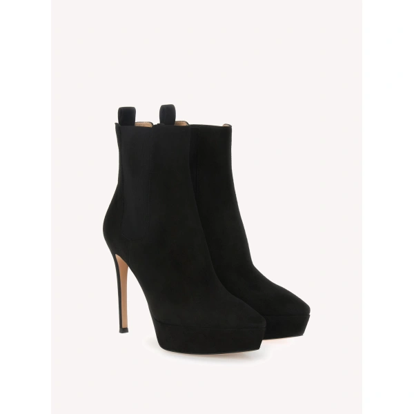 Gianvito Rossi Kim Ankle Boots in Black Suede, view 2 | Ankle Boots