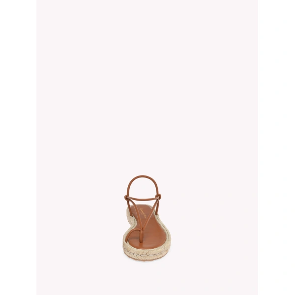 Gianvito Rossi Kora Thong Sandals in Brown Leather, view 4 | Sandals