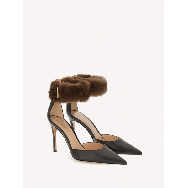 Gianvito Rossi Letizia d'Orsay Pumps in Brown Nappa, view 2 | Pumps