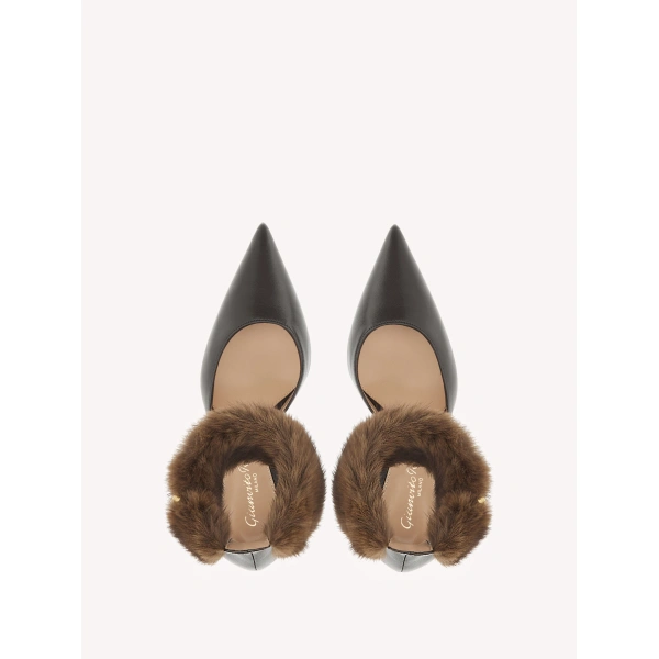 Gianvito Rossi Letizia d'Orsay Pumps in Brown Nappa, view 3 | Pumps