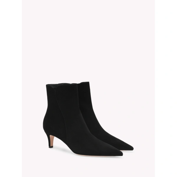 Gianvito Rossi Levy 55 Ankle Boots in Black Suede, view 2 | Ankle Boots