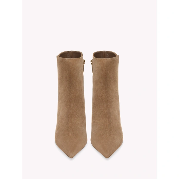 Gianvito Rossi Levy 55 Ankle Boots in Camel Suede, view 3 | Ankle Boots