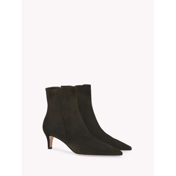 Gianvito Rossi Levy 55 Ankle Boots in Dark Olive, view 2 | Ankle Boots