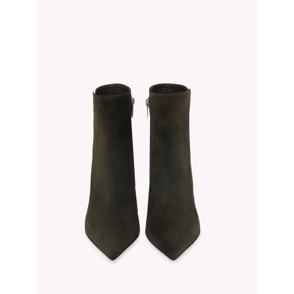 Gianvito Rossi Levy 55 Ankle Boots in Dark Olive, view 3 | Ankle Boots