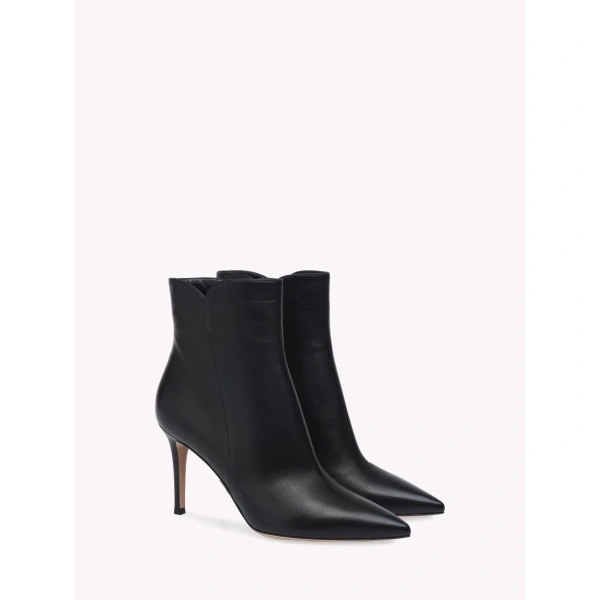 Gianvito Rossi Levy 85 Ankle Boots in Black Nappa, view 2 | Ankle Boots