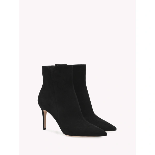 Gianvito Rossi Levy 85 Ankle Boots in Black Suede, view 2 | Ankle Boots