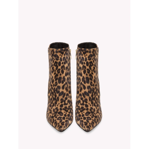 Gianvito Rossi Levy 85 Ankle Boots in Leopard Print Suede, view 3 | Ankle Boots