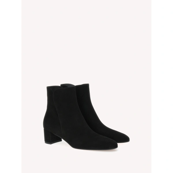 Gianvito Rossi Lisa 45 Ankle Boots in Black Suede, view 2 | Ankle Boots