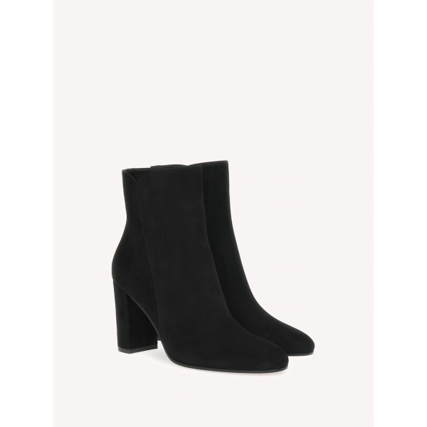 Gianvito Rossi Lisa Ankle Boots in Black Suede, view 2 | Ankle Boots