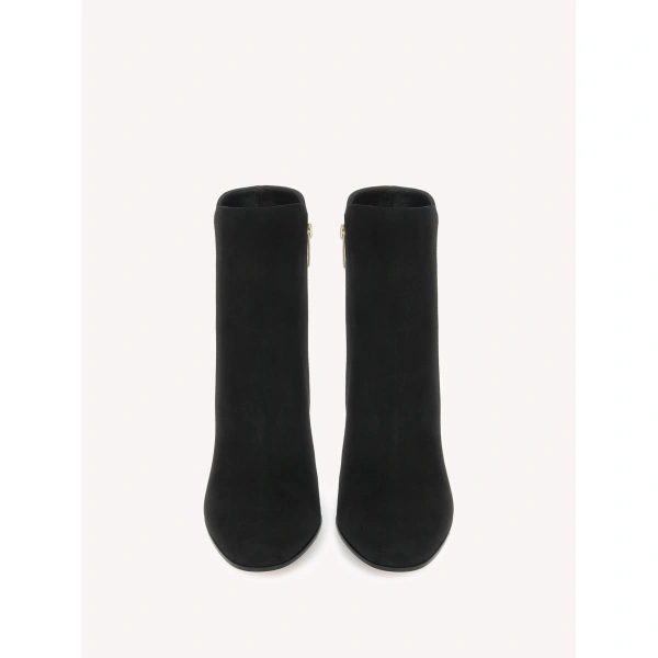 Gianvito Rossi Lisa Ankle Boots in Black Suede, view 3 | Ankle Boots