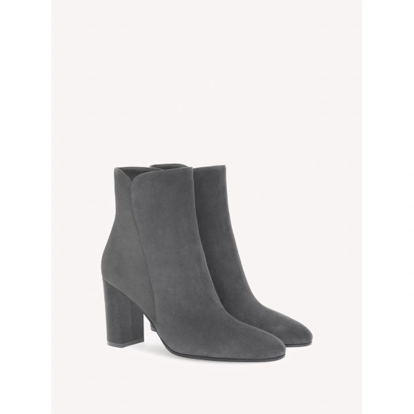 Gianvito Rossi Lisa Ankle Boots in Grey Suede, view 2 | Ankle Boots