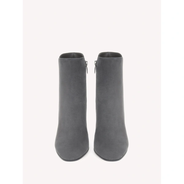 Gianvito Rossi Lisa Ankle Boots in Grey Suede, view 3 | Ankle Boots