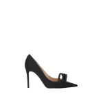 Gianvito Rossi Loop Pumps in Black Fabric | Pumps