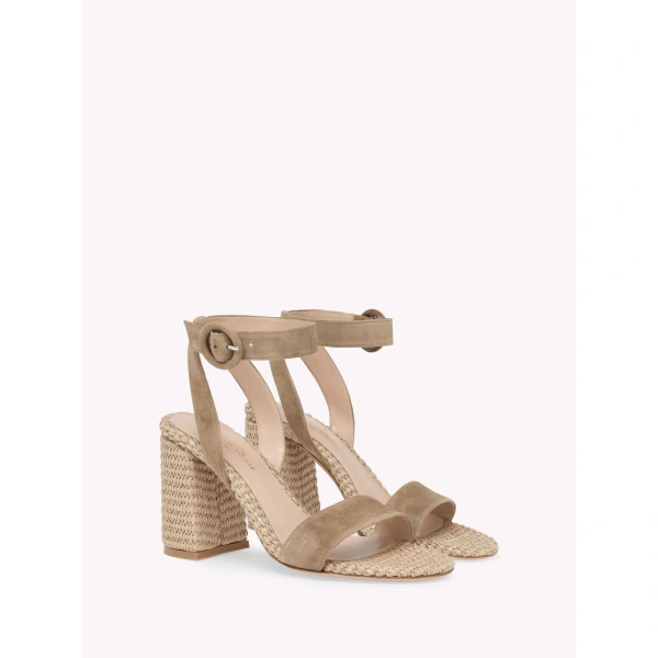 Gianvito Rossi Luana Sandals in Brown Suede, view 2 | Sandals