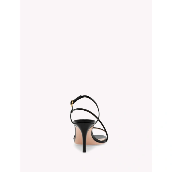 Gianvito Rossi Manhattan 70 Sandals in Black Glossy Nappa, view 4 | Sandals