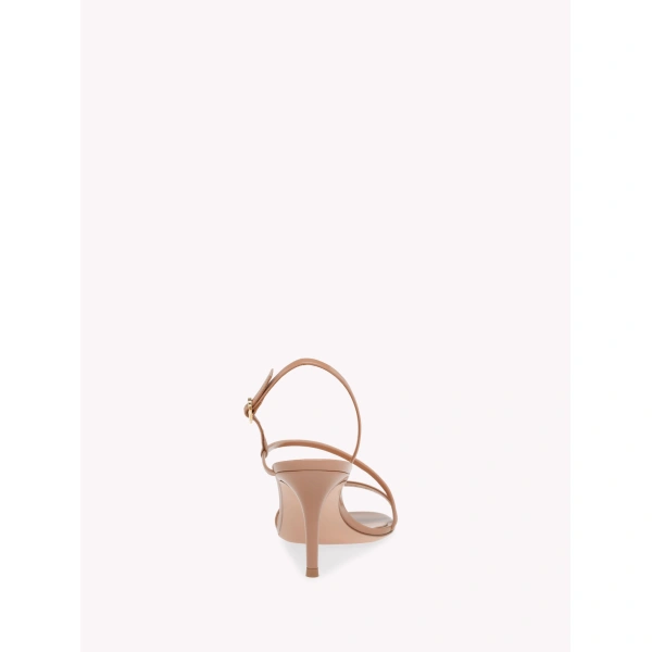 Gianvito Rossi Manhattan 70 Sandals in Praline Glossy Nappa, view 4 | Sandals