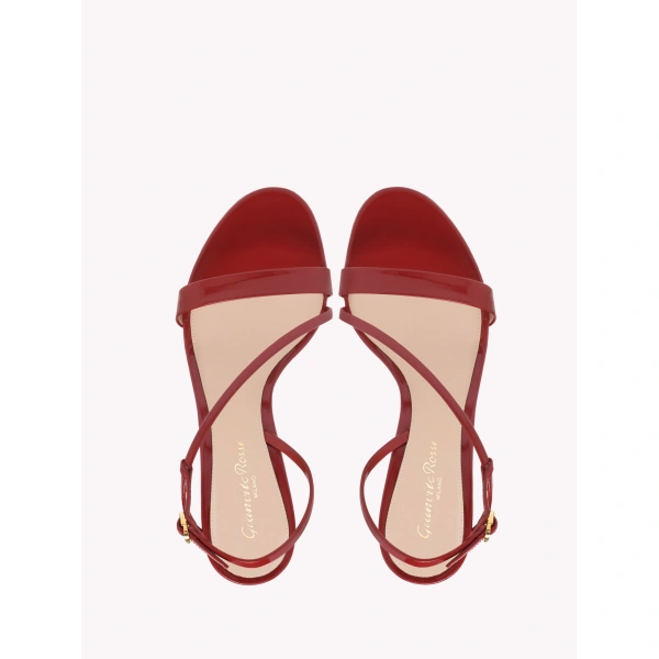 Gianvito Rossi Manhattan 95 Sandals in Red Glossy Nappa, view 3 | Sandals