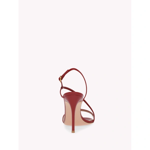 Gianvito Rossi Manhattan 95 Sandals in Red Glossy Nappa, view 4 | Sandals