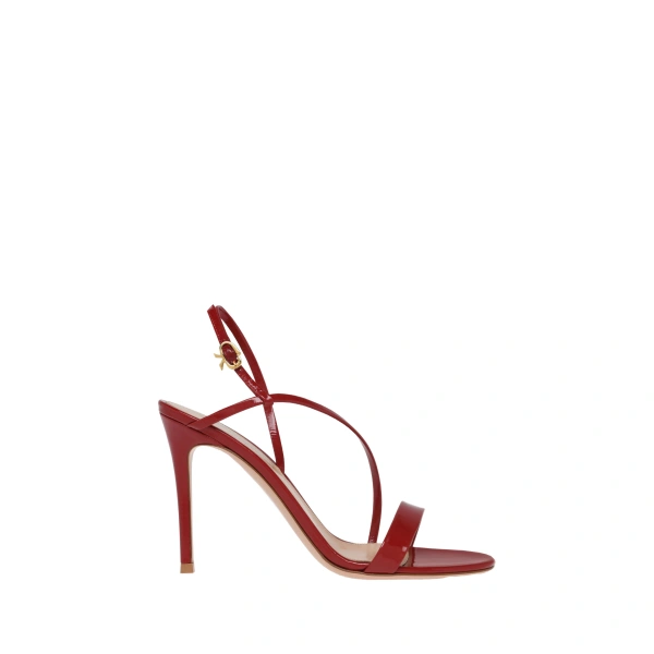 Gianvito Rossi Manhattan 95 Sandals in Red Glossy Nappa | Sandals