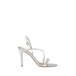 Gianvito Rossi Manhattan 95 Sandals in Silver Leather | Sandals