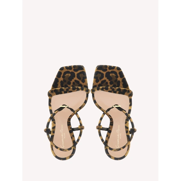Gianvito Rossi Mayfair Sandals in Brown Fabric, view 3 | Sandals