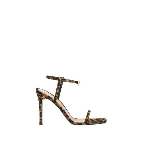 Gianvito Rossi Mayfair Sandals in Brown Fabric | Sandals