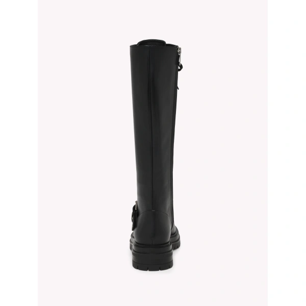 Gianvito Rossi Miles Knee-High Boots in Black Leather, view 4 | Knee-High Boots