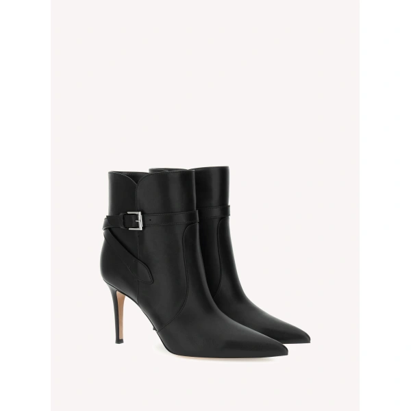 Gianvito Rossi Miley Ankle Boots in Black Leather, view 2 | Ankle Boots