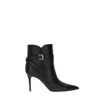 Gianvito Rossi Miley Ankle Boots in Black Leather | Ankle Boots