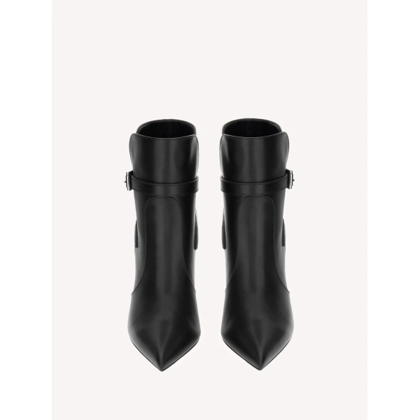 Gianvito Rossi Miley Ankle Boots in Black Leather, view 3 | Ankle Boots