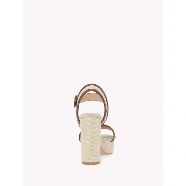 Gianvito Rossi Milos Platform Sandals in Brown Leather, view 4 | Sandals