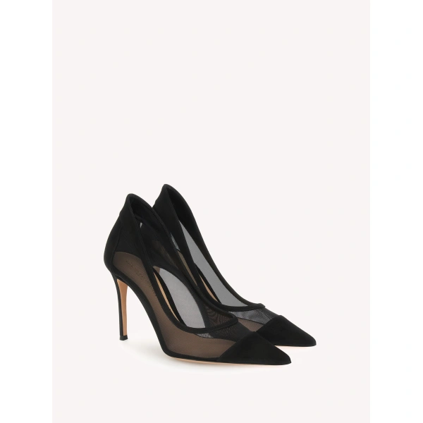 Gianvito Rossi Mina Pumps in Black Suede, view 2 | Pumps