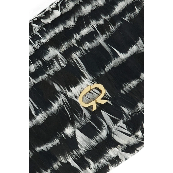 Gianvito Rossi Minuit Fenice Clutch in Black and White, view 5 | Clutch Bags