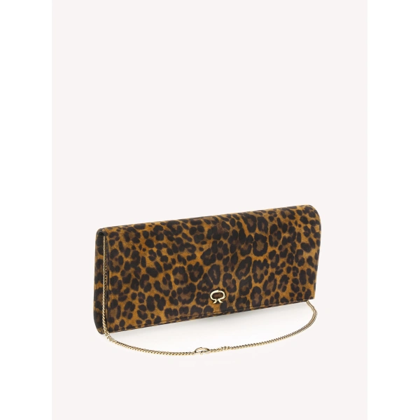 Gianvito Rossi Monica Clutch in Leopard Print, view 4 | Clutch Bags