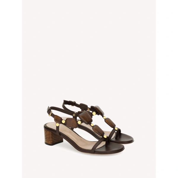 Gianvito Rossi Munduk 45 Sandals in Brown Nappa, view 2 | Sandals