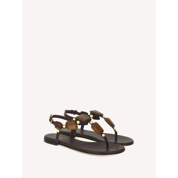 Gianvito Rossi Munduk Flats in Brown Nappa, view 2 | Flats