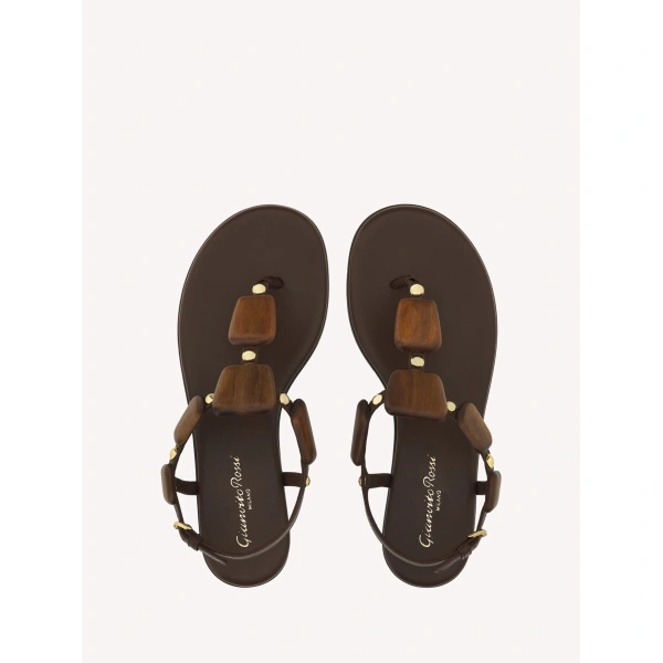 Gianvito Rossi Munduk Flats in Brown Nappa, view 3 | Flats