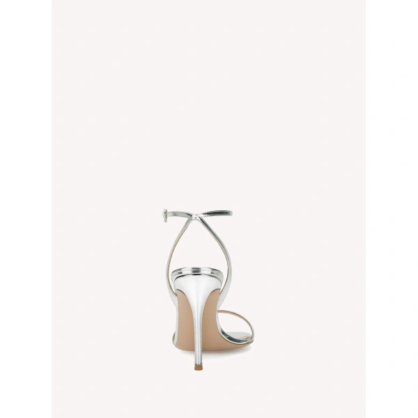 Gianvito Rossi Naomi 95 Sandals in Silver Leather, view 4 | Sandals