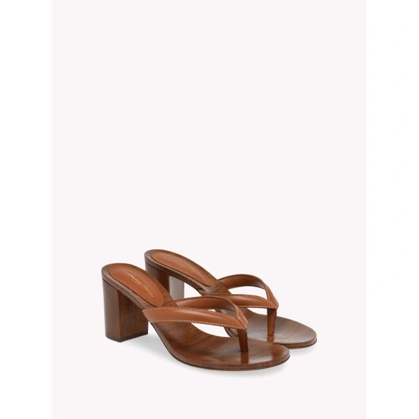Gianvito Rossi Newport Thong Sandals in Brown Leather, view 2 | Sandals