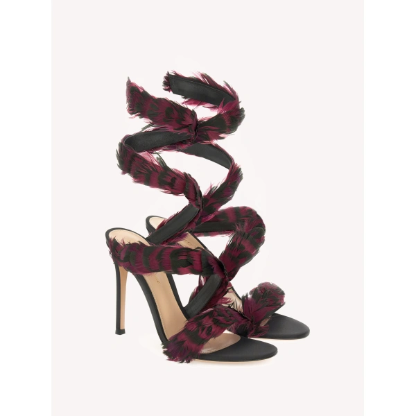 Gianvito Rossi Operà Sandals in Black Suede, view 2 | Sandals