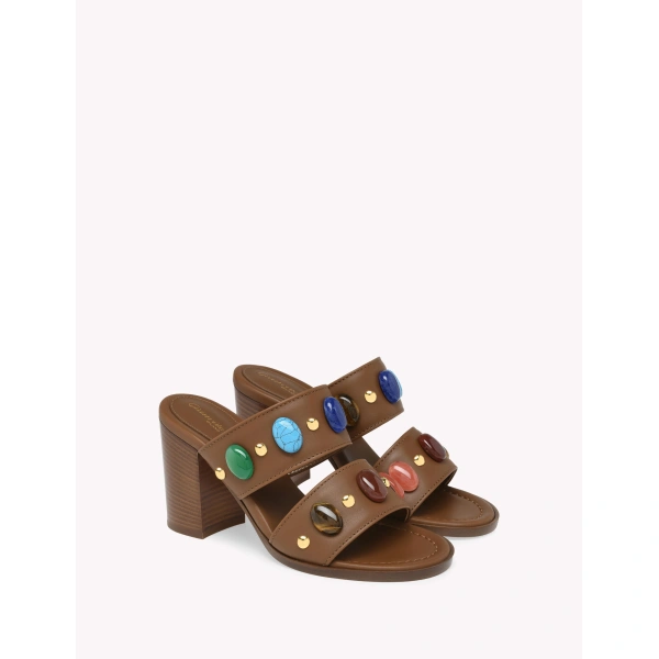 Gianvito Rossi Pasha Sandals in Tan Leather, view 2 | Sandals