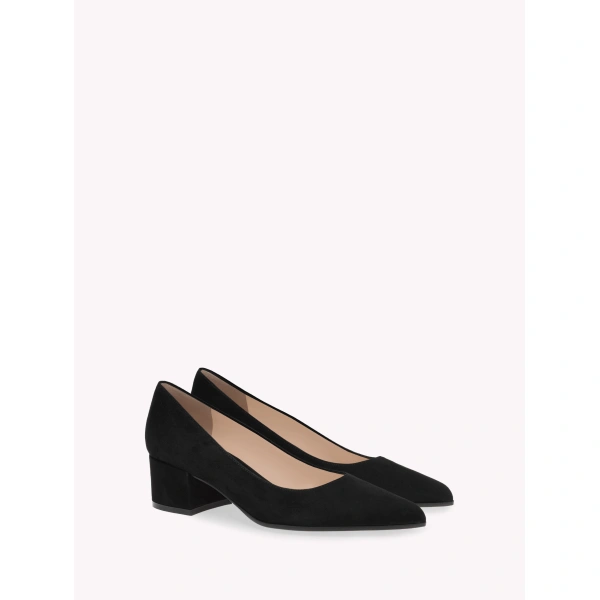 Gianvito Rossi Piper 45 Pumps in Black Suede, view 2 | Kitten Heels