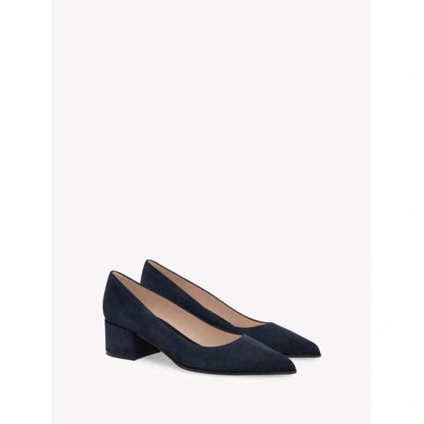 Gianvito Rossi Piper 45 Pumps in Denim Suede, view 2 | Kitten Heels