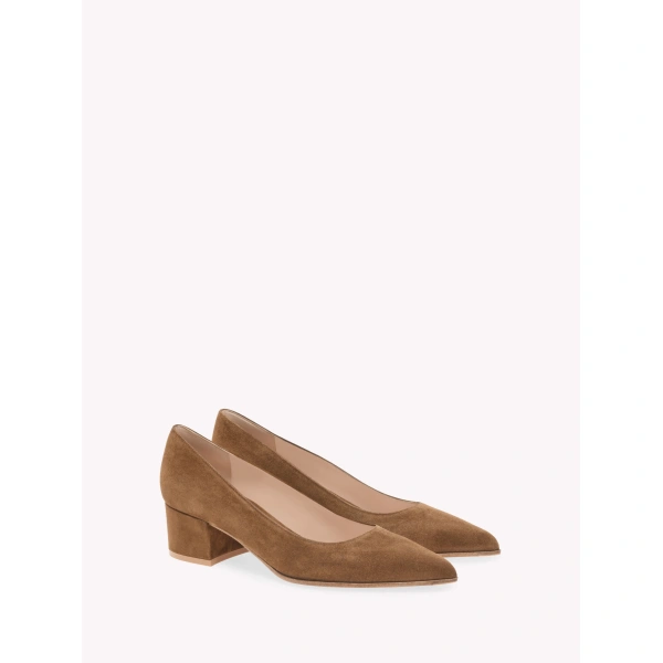 Gianvito Rossi Piper 45 Pumps in Texas Suede, view 2 | Kitten Heels